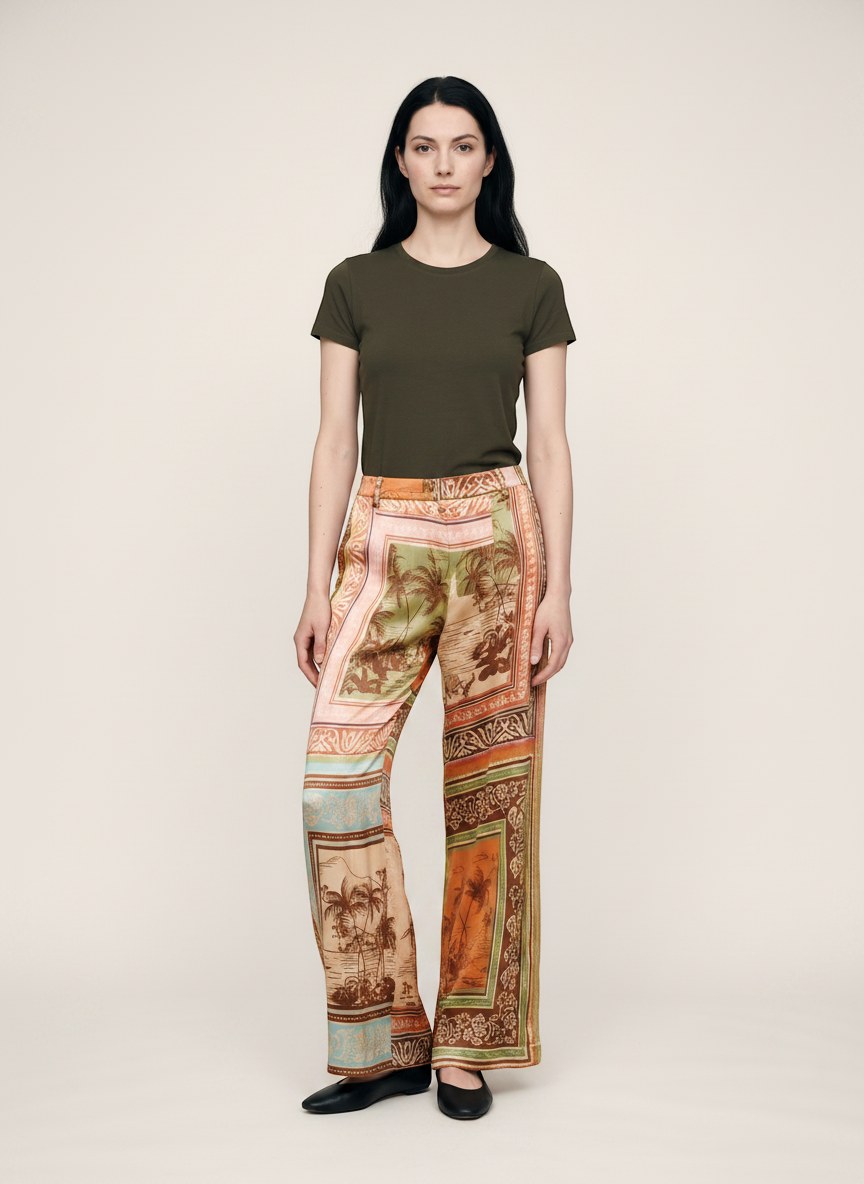 Generic AI tool: Printed silk shirt