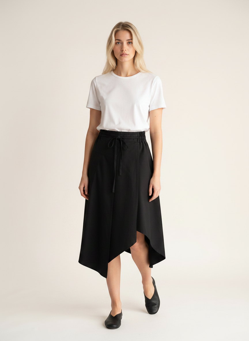 Generic AI tool: Asymmetric cotton skirt