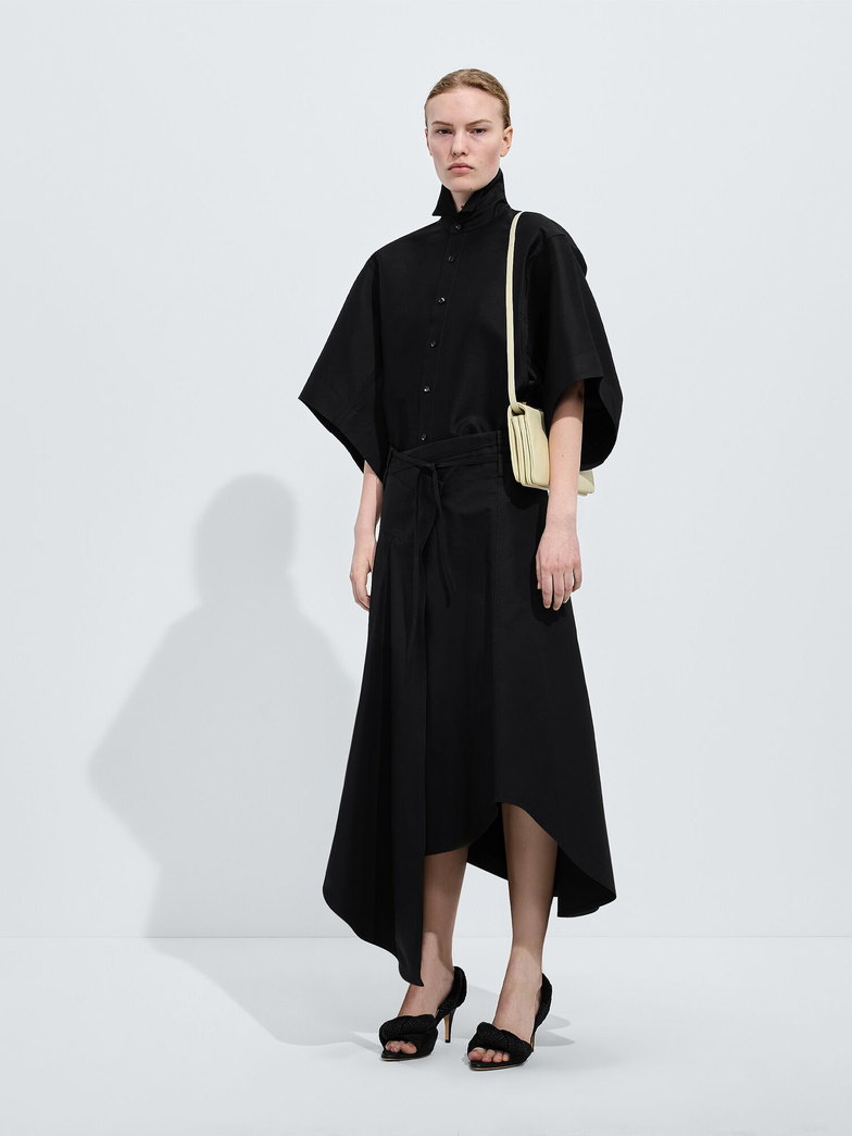 The garment: Asymmetric cotton skirt