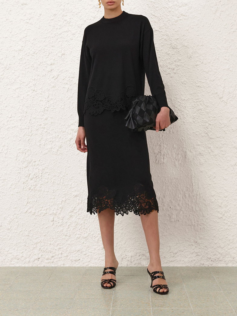 The garment: Lace-hem midi skirt
