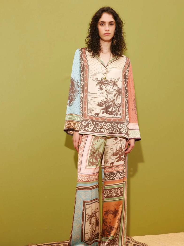 The garment: Printed silk trouser